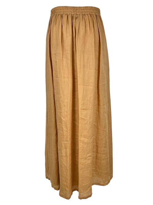 gonna donna in lino caramello ( Nude ) | 5270146